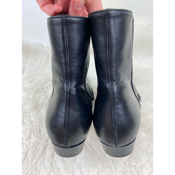 Frame Le Maddox Women's 38 EU 7.5 US Black Leather Square Toe Ankle Booties - Picture 6 of 13
